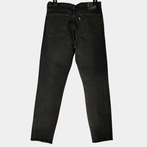 Levi’s Wedgie Straight Ankle Jeans in Distressed Dark Black Women’s 27 - Picture 9 of 15